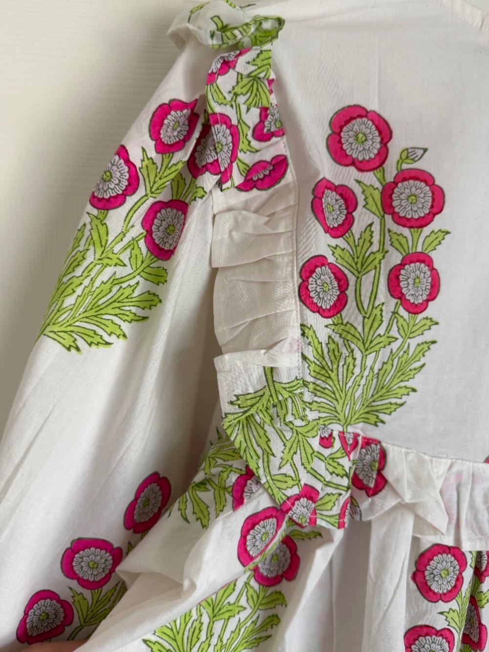 NWT, SZ BLOCKPRINTS, HAND BLOCKED/PRINTED, DARLING CLOVER TOP IN HOT PINK - Picture 8 of 16
